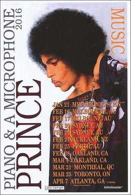 Prince Piano and a Microphone Tour poster