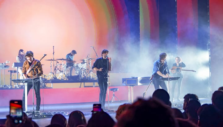 Phoenix performing during the Alpha Zulu tour era in 2022