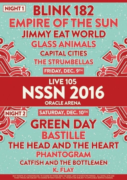 Live 105 Not So Silent Night 2016 two-night Oracle Arena poster
