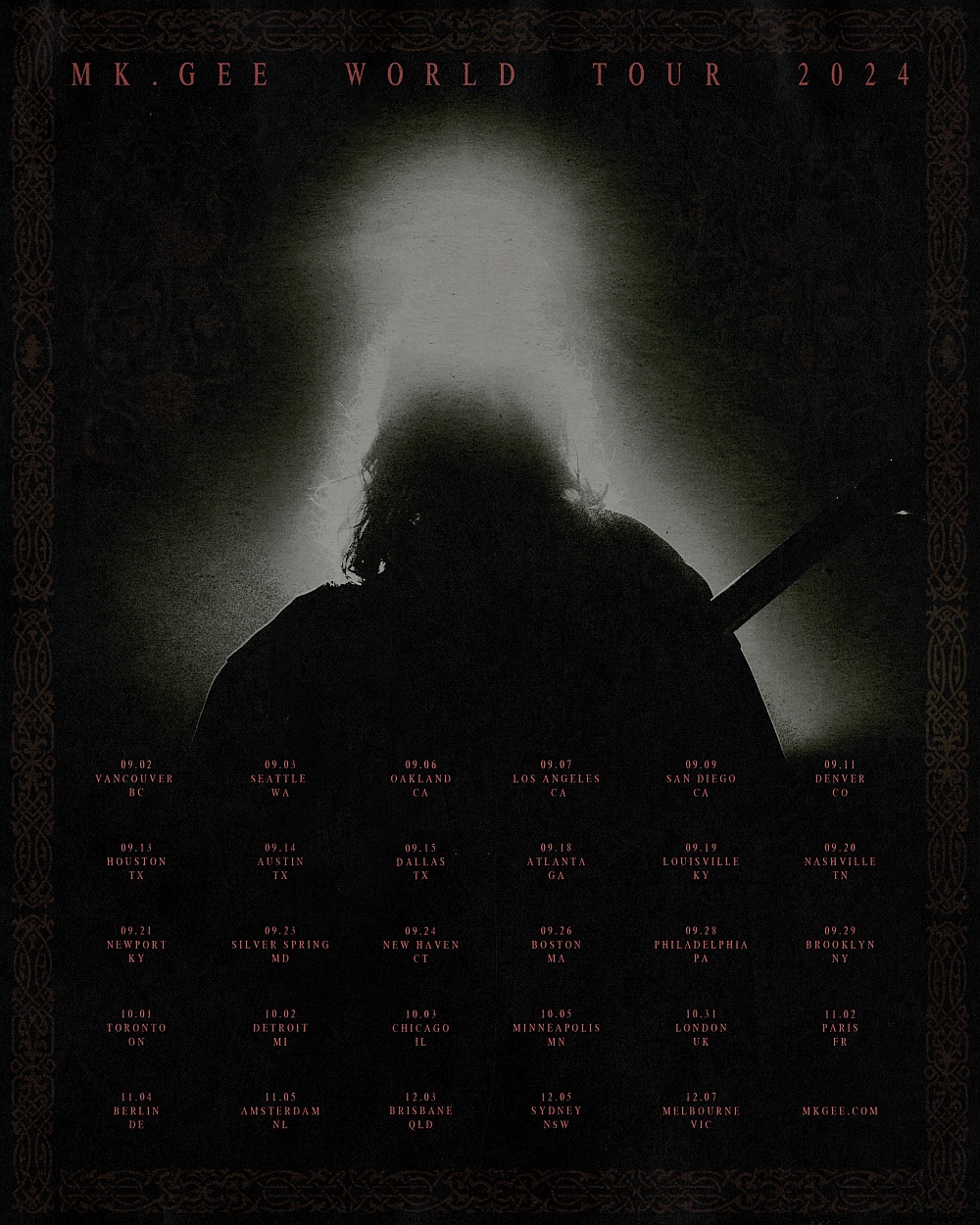 Mk.gee World Tour 2024 poster